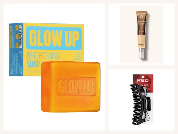 Deals: Red Glow Up Brightening Soap W/kojic Acid, Absolute New York ANY Full Cover Liquid Matte Foundation and Red by Kiss Claw Clip