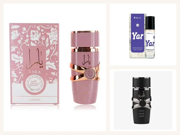 Fragrances: Lattafa Yara Elixir for Women Perfume 3.4 oz, Yara Roll on body oil and Lattafa ASAD Elixir Perfume 3.4oz