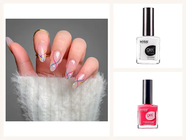 Nails: Nail FileCW4 press on nails, Kiss Gel Strong Nail French White press on nails and Nail Polish Gel